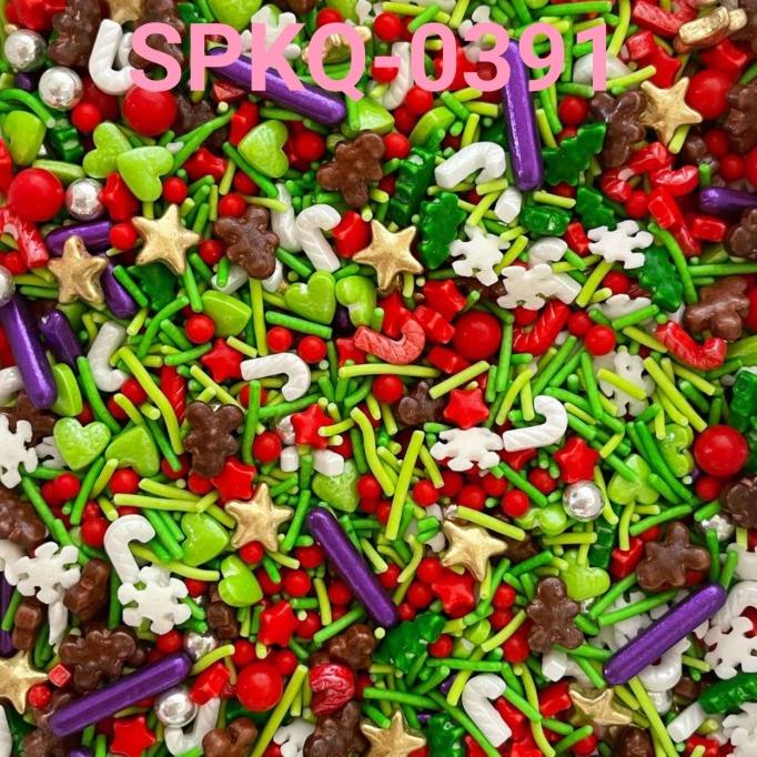 

SPKQ-0391 Sprinkle springkel sprinkles 250gr mix natal gingerbread man