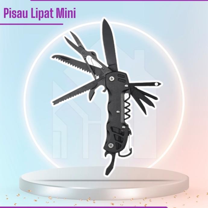 Pisau Lipat Mini Multifungsi Portabel Survival Swiss Army Multi tools