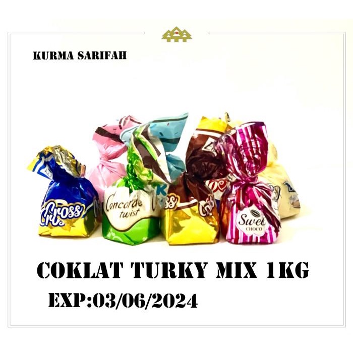 

COKLAT TURKY/COKLAT MIX-1KG-COKLAT AMANDA-OLEH2 KHAS ARAB