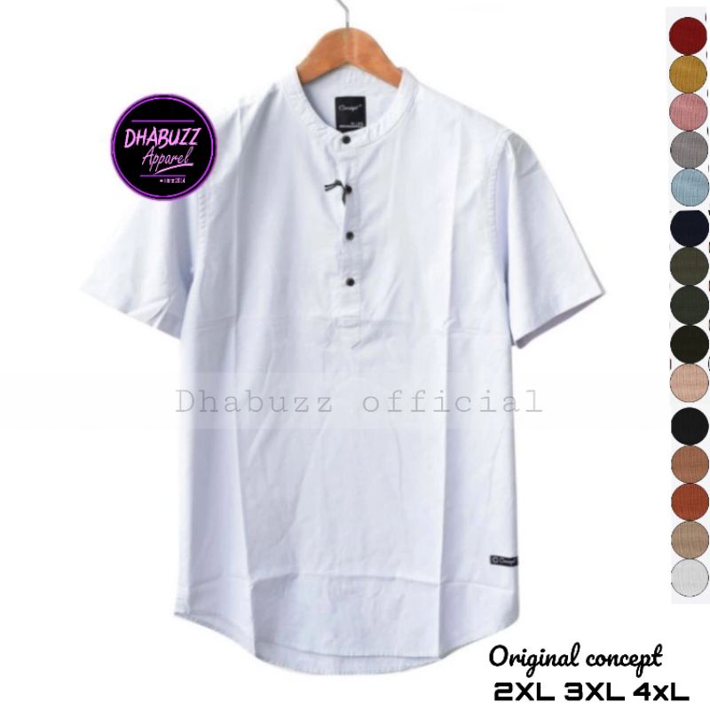 [ BIG SIZE ] BAJU KURTA KEMEJA KOKO KEMKO PRIA LENGAN PENDEK KANCING 1/2 ORIGINAL TERBARU CONCEPT