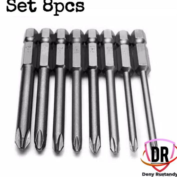 Mata Bor Obeng Plus Magnet Magnetic 75Mm 8Pcs Ph1 Ph2 Anti Slip