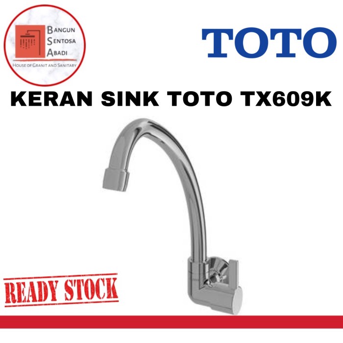 KERAN CUCI PIRING TOTO TX609K / KRAN AIR TEMBOK DAPUR TOTO ORIGINAL