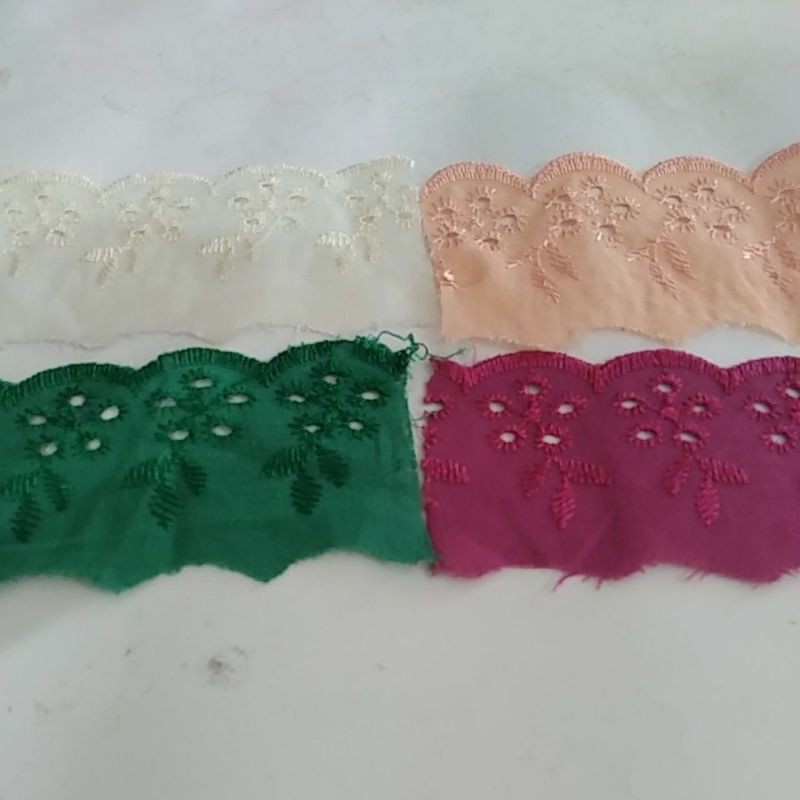 Renda katun 4.5cm /renda per 50cm/ renda katun lebar 4.5cm