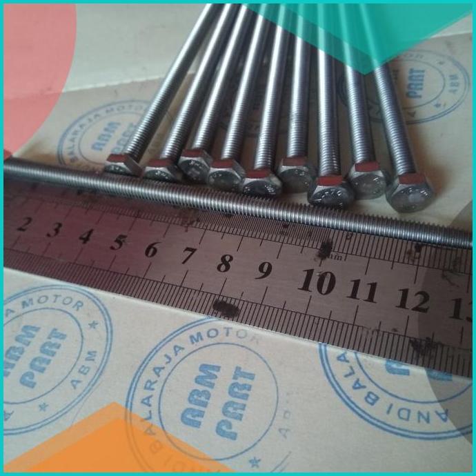 Baut Stainless / Hex Bolt Ukuran M10 x 130 atau Baut 14 panjang 13cm 1