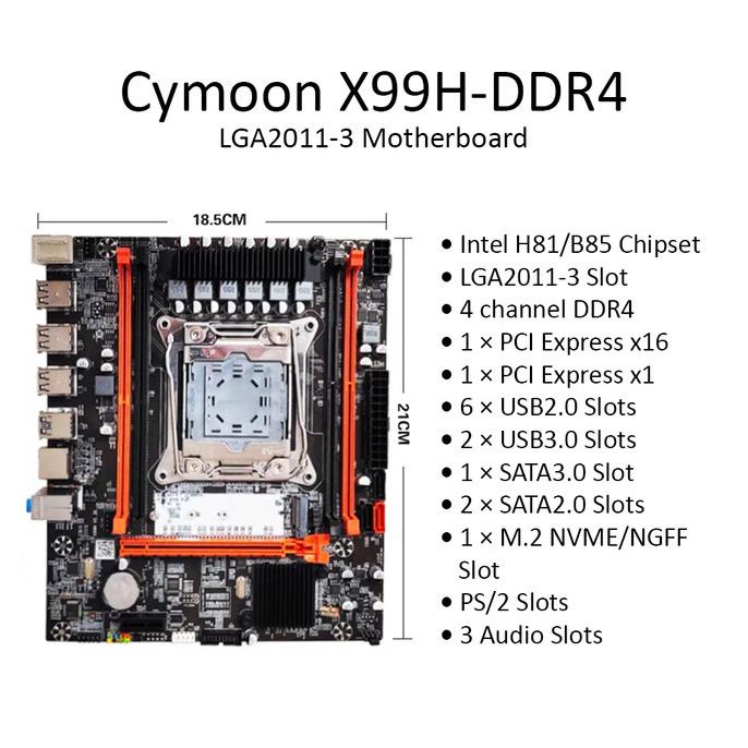 Cymoon X99 Motherboard Lga 2011-3 Ddr4 Mainboard Mobo Usb3 Sata3