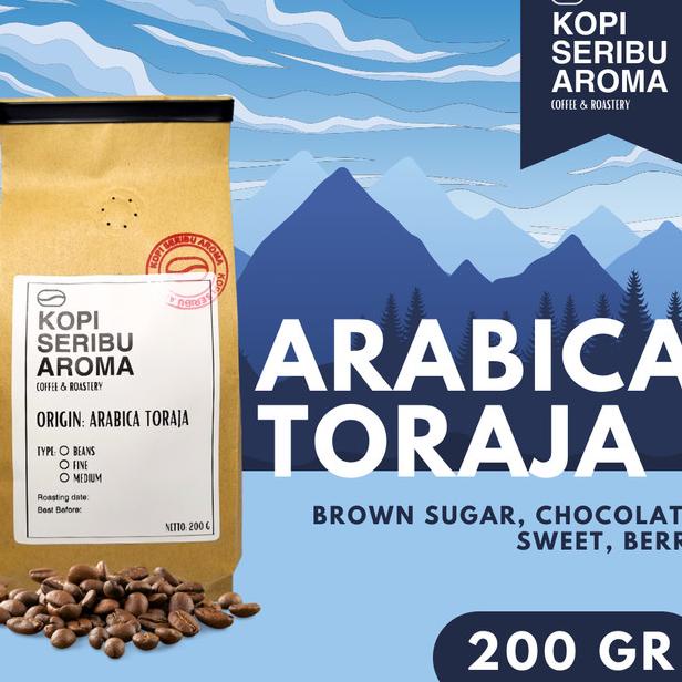 

Hitss!! Kopi Arabica Toraja Single Origin Coffee Arabika biji bubuk 200 gr