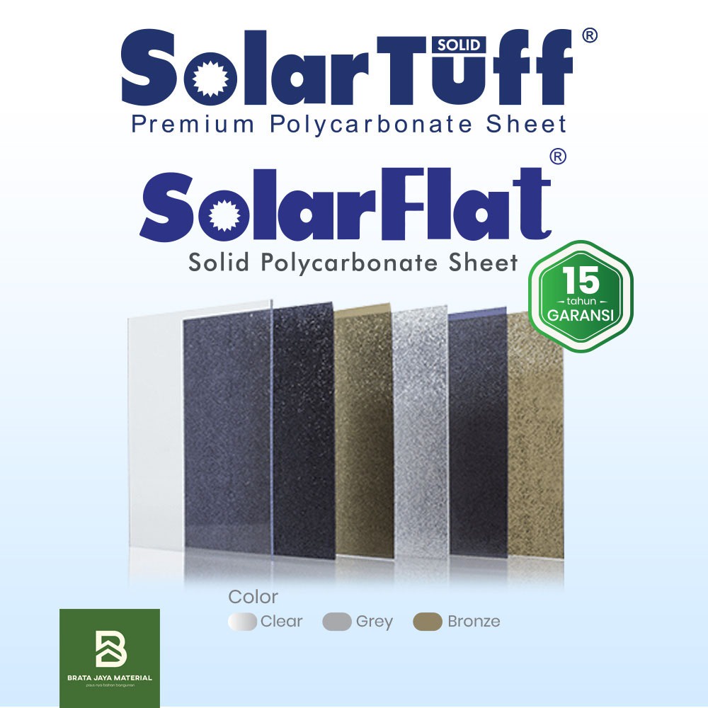 SolarFlat 3mm Solar Flat Solartuff Solid Solar Tuff Atap 1 Roll 20m