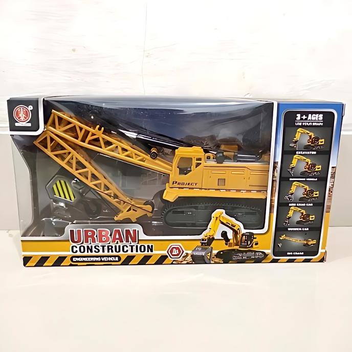 Diecast Truk Crane Tower Konstruksi Murah - Mainan Miniatur Excavator