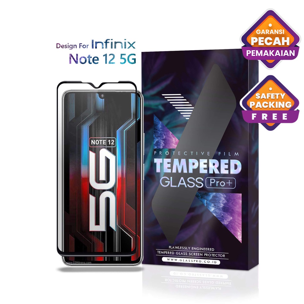 Tempered Glass Infinix Note 12 5G Full Cover - Premium Glass Pro