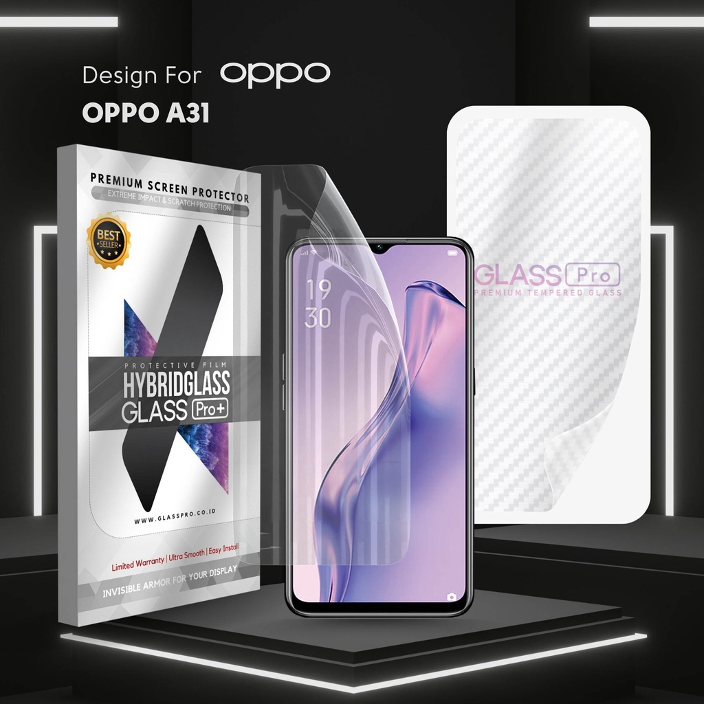 Hybrid Glass Premium Anti Gores Hydrogel Oppo A31 Full Cover Screen Protector Glass Pro Not Tempered