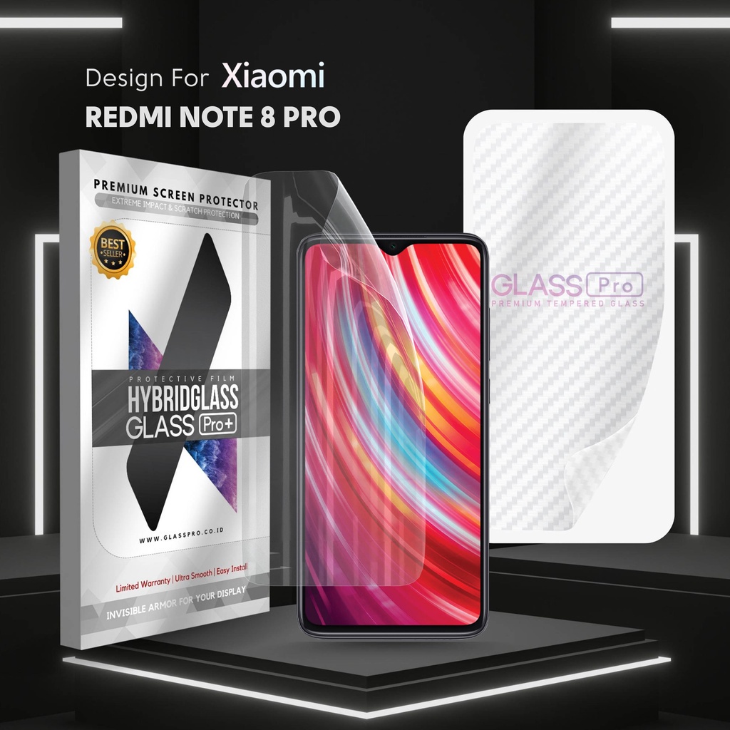 Hybrid Glass Premium Anti Gores Hydrogel Xiaomi Redmi Note 8 Pro Full Cover Screen Protector Glass P