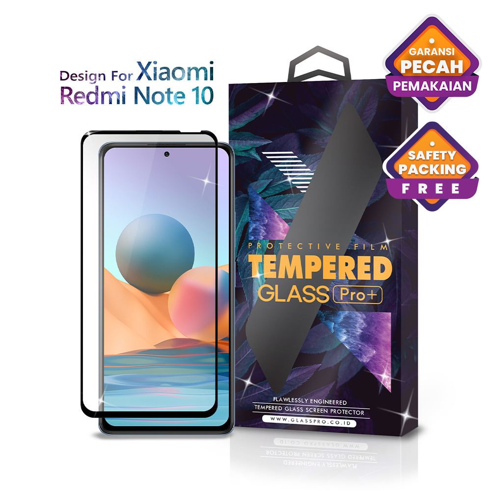 Glass Pro Tempered Glass Xiaomi Redmi Note 10 Full Cover - Premium