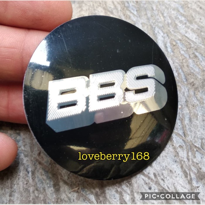 sticker stiker lapisan tutup dop velg mobil logo bbs hitam banibani1906