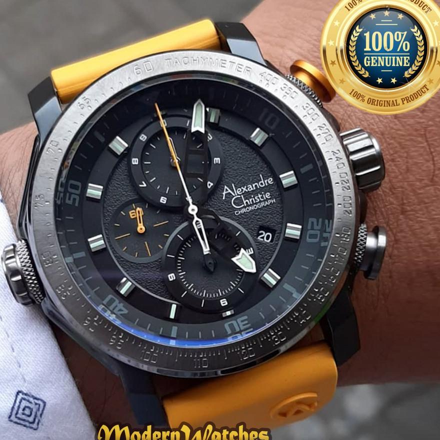 Jam Tangan Pria Terbaru Alexandre Christie Ac 6565 Red Bla Rosegold Army Hijau Grey Karet