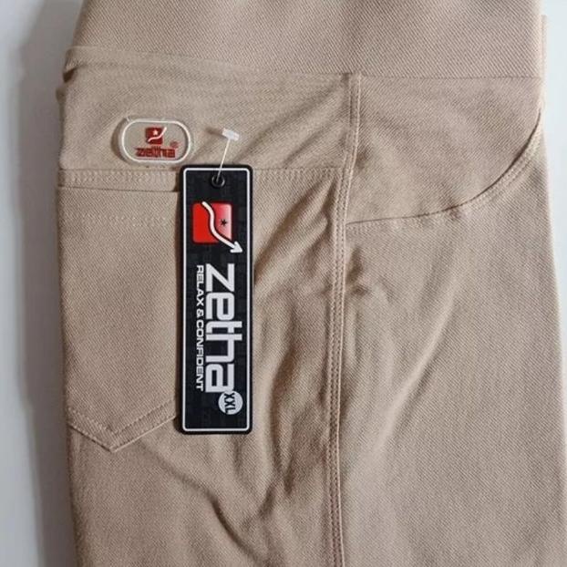 Rok Zetha Panjang Wanita Warna Denim Krem | Rok Kerja Kantor | Rok Denim | Rok El A - Line | Rok Jum