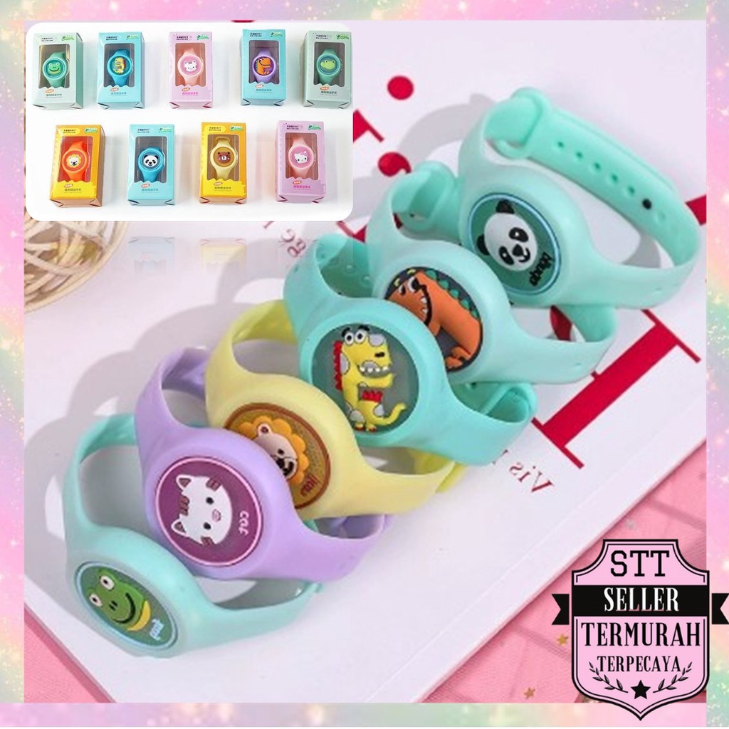 STT GELANG ANTI NYAMUK LED & NON LED GELANG ANAK JAM TANGAN ANAK MOTIF KARTUN RANDOM