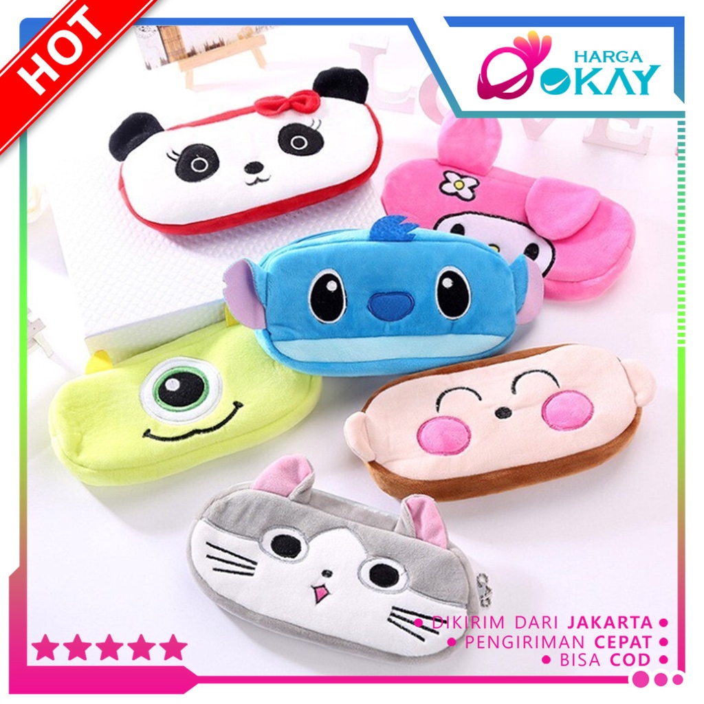

HO Pouch Aksesoris Kosmetik Karakter Lucu tempat pensil karakter kotak pensil