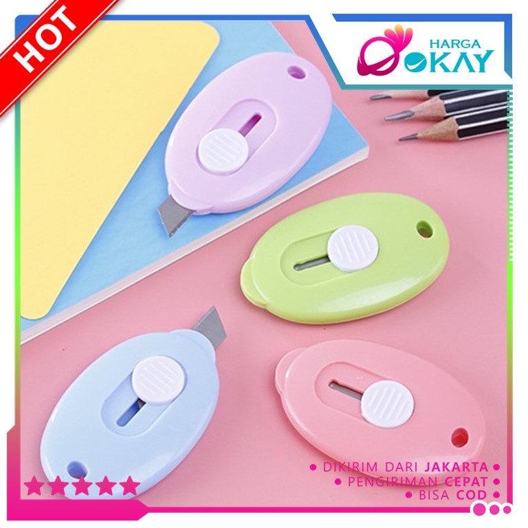 

HO Cutter Mini Portable Bentuk Oval Mini Cutter Polos Travel Kit Pemotong Kertas Paper Cutter Lucu