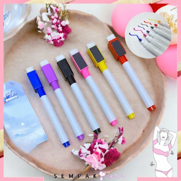 

SS Spidol Papan Tulis Mini Magnet White Board Sepidol Kecil Mini Magnetik Warna Warni Penghapus Wipe And Clean Whiteboard Magnetic Marker Anak Anak Spidol 2 IN 1