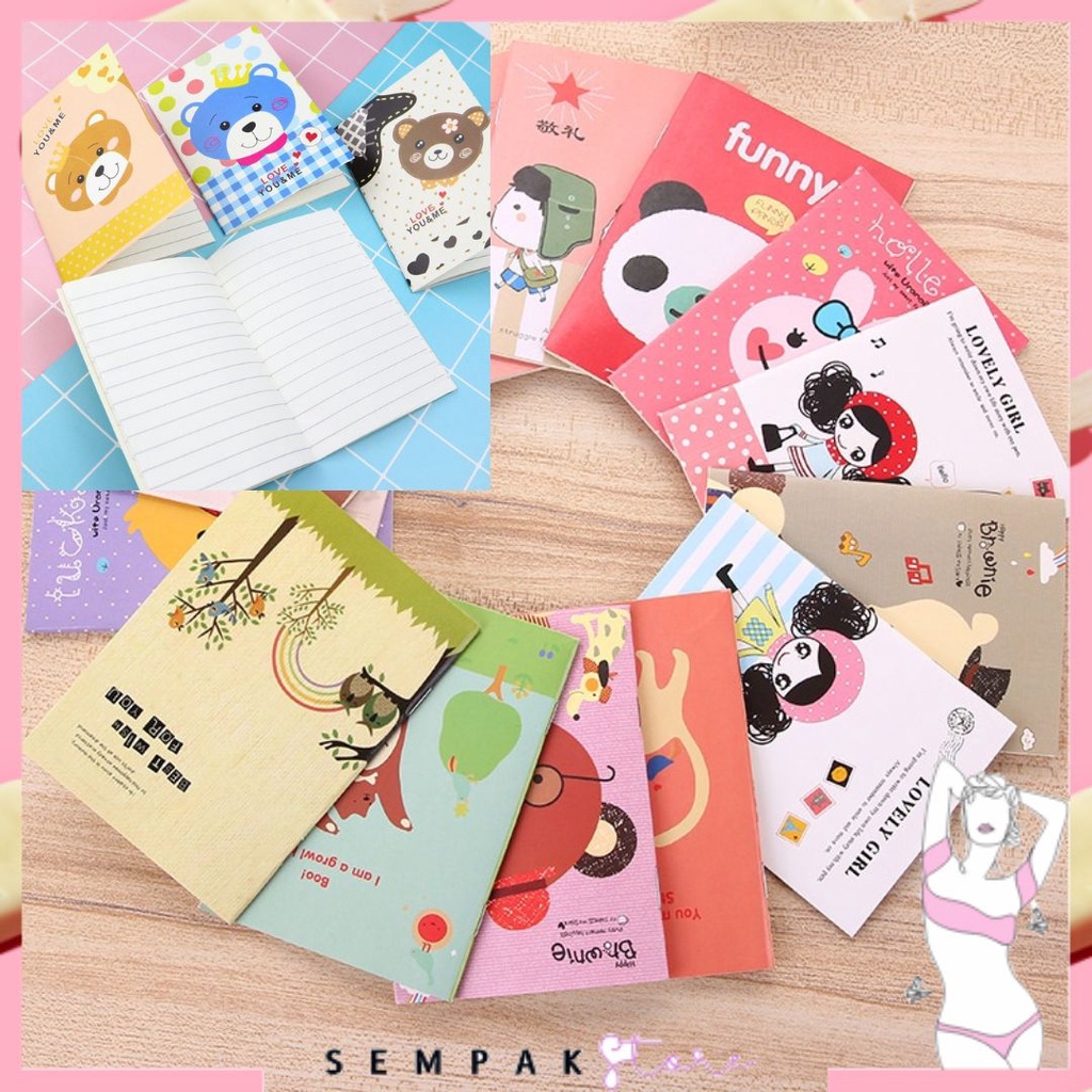 

SS Buku Tulis Mini Motif Kartun Note Book Mini Cartoon Mini Book Notepad Karakter Buku Tulis Memo Kecil Murah
