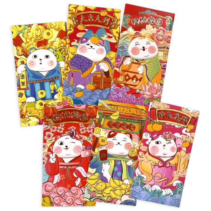 

New! Scoop Angpau Hongbao Imlek CNY Lucky Cat 6pcs mix 65024501 Limited