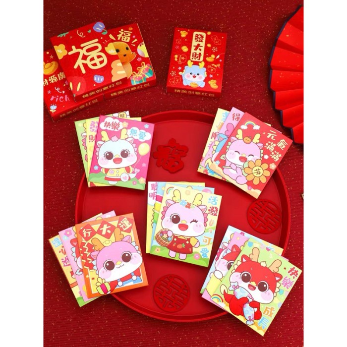 

New! 36pcs Angpao Imlek Sincia Unik Lucu 2024 Tahun Naga Angpau Tahun Limited