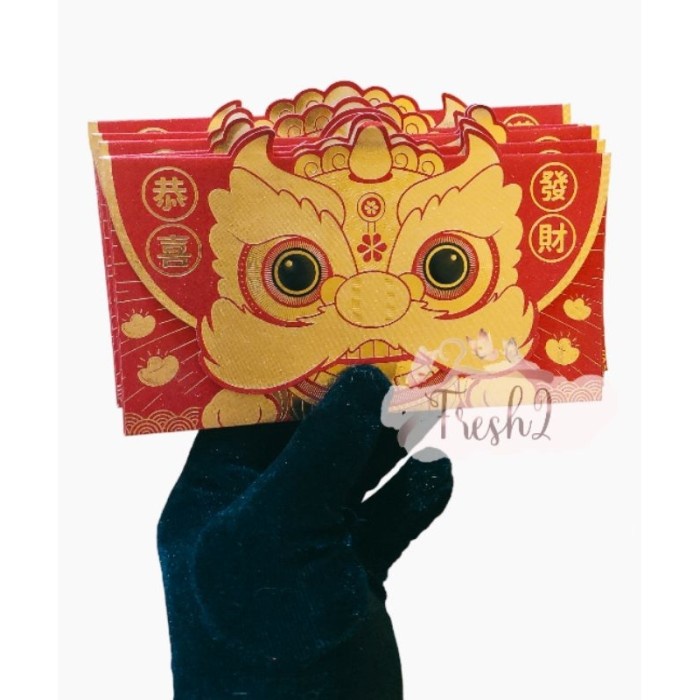 

New! angpao imlek naga emas motif dompet / angpao dragon panjang Limited
