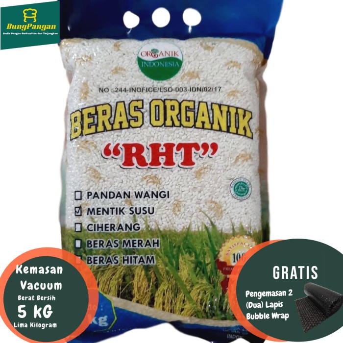 5Kg Beras Mentik Susu Organik Premium RHT Bersertifikat