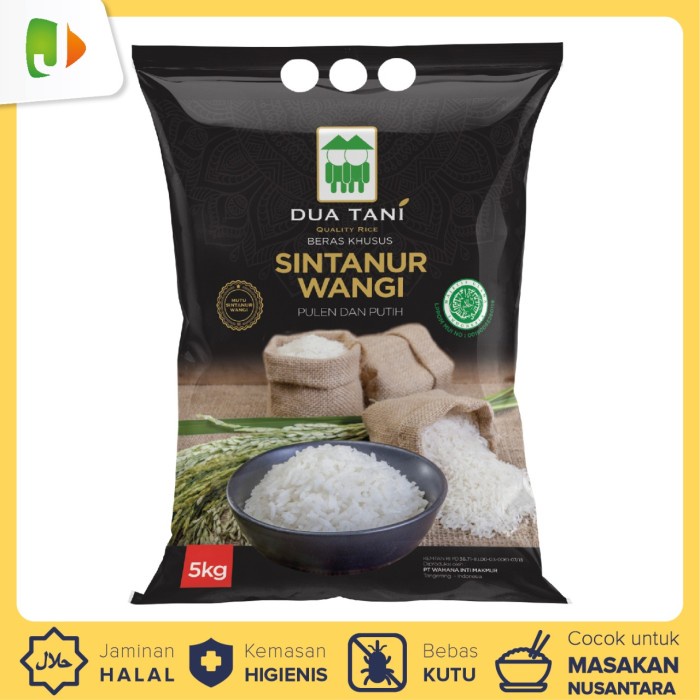 

Beras Khusus Sintanur Pandan Wangi Dua Tani 5kg-HALAL Pulen Dan Wangi