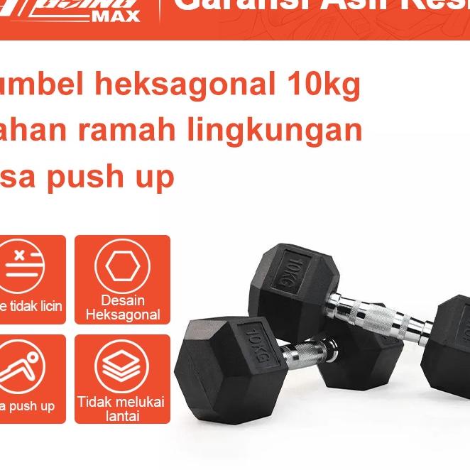 Keep Going Max Dumbbell Karet 10Kg/Cocok Untuk Pria Dan Wanita/Peralatan Fitness Rumah/Dumbbell Kare