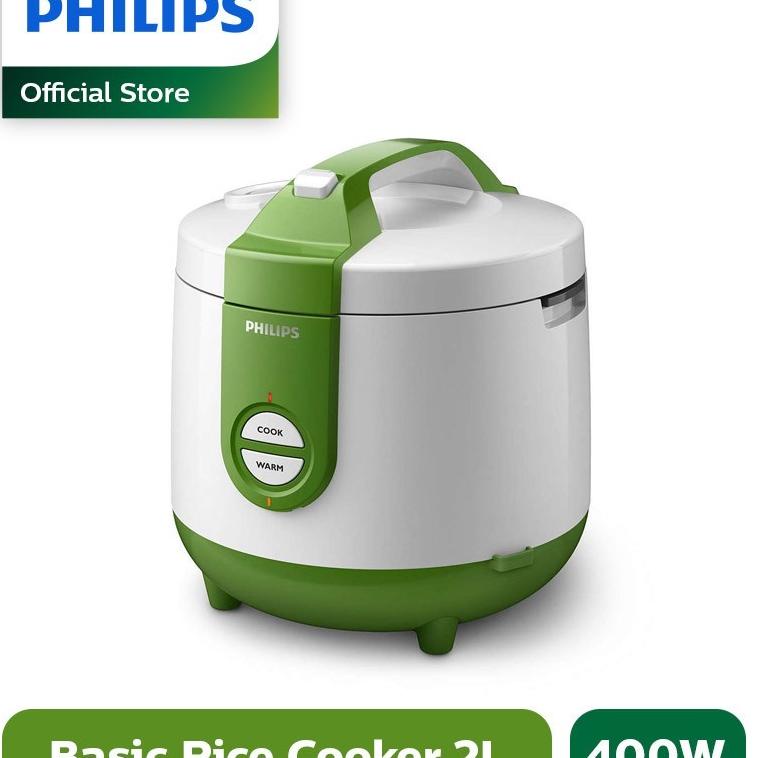 Philips 2L Rice Cooker Hd3119/30 - 400Watt, Anak Nasi Analog, Golden Cerac, Green, Hijau, Mejikom Ma