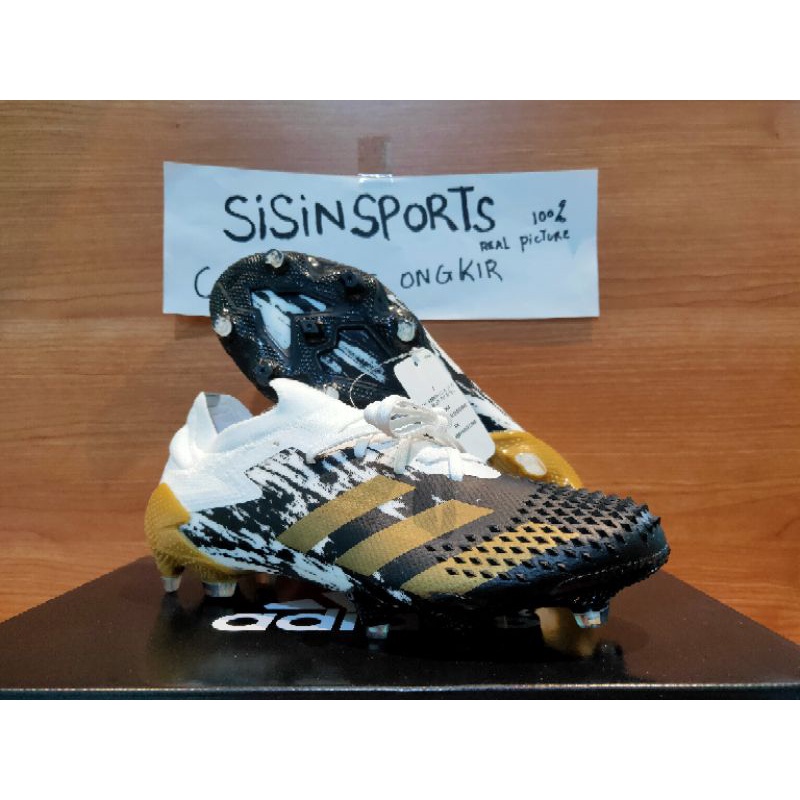 [SPORTY COLLECTION] SEPATU BOLA ADIDAS PREDATOR MUTATOR 20.1 LOW WHITE BLACK GOLD FG