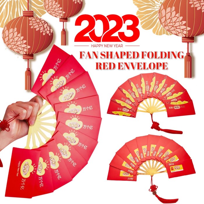 

New! 2023 Amplop Merah Gaya Kipas Imlek Paket Merah Musim Semi Featival Limited