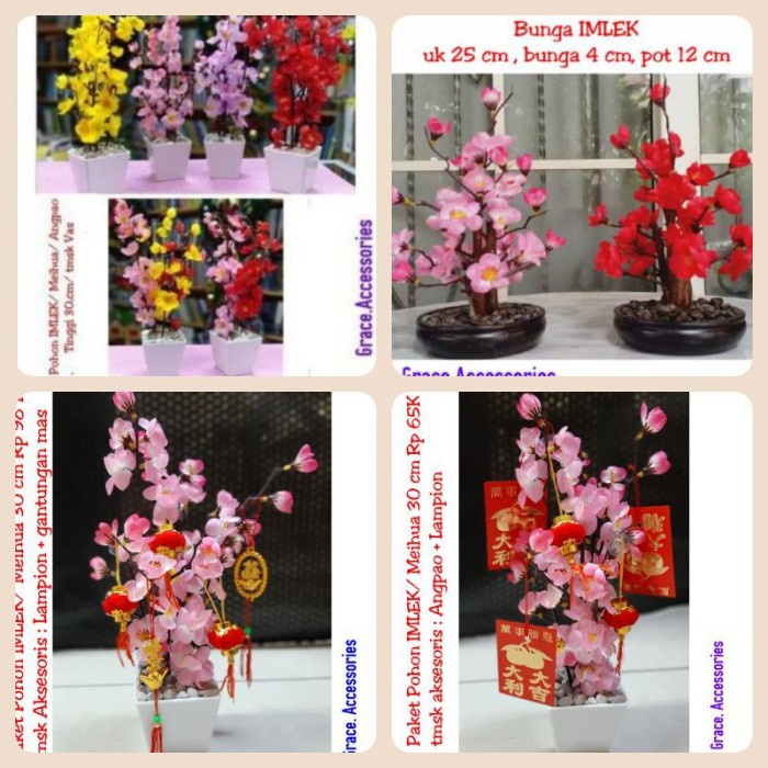 

New! Terlaris Pohon imlek meihua angpao 30 cm murah sakura Limited