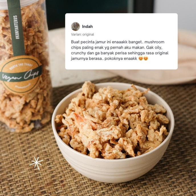 

BIG SALE CEMILAN DIET SEHAT VEGAN KERIPIK JAMUR TIRAM AIR FRY NO MSG NO EGGS !!!!!
