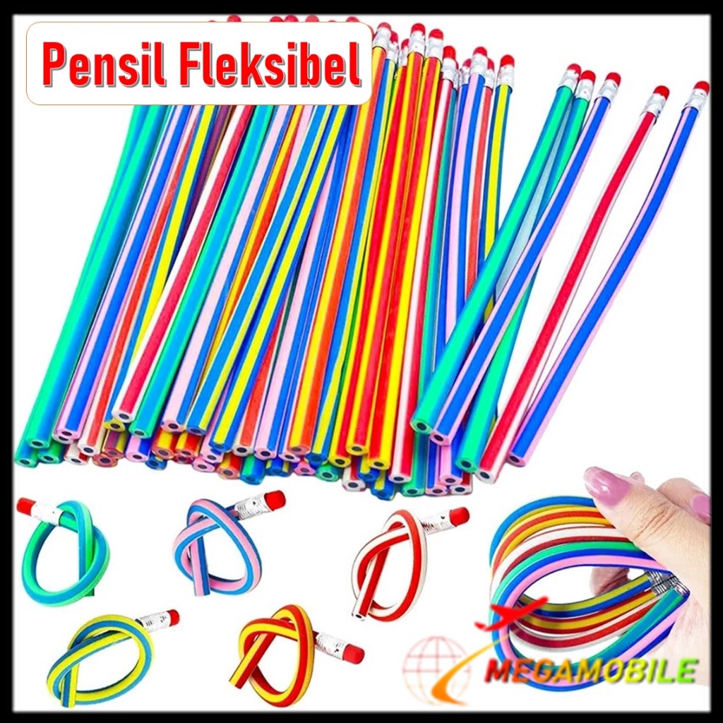 

MM - Pensil Lentur Fleksibel Pensil Gulung Flexibel Pensil Sekolah Lentur Unik Lucu Alat Tulis Sekolah Anak Pencil Karet Inul Dapat Digulung Ditekuk Unik