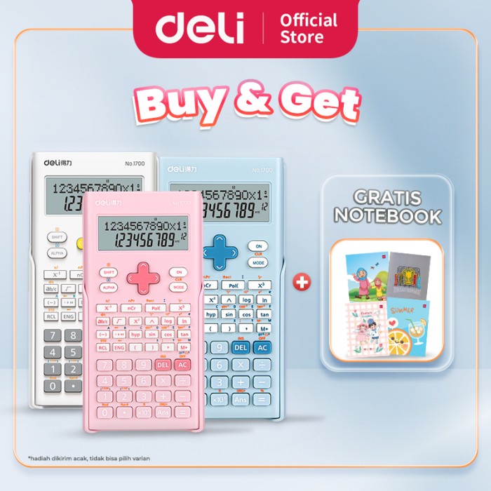 

DELI SCIENTIFIC CALCULATOR/ KALKULATOR ILMIAH 12 DIGIT 240 FUNGSI 1700 ORIGINAL TERBARU