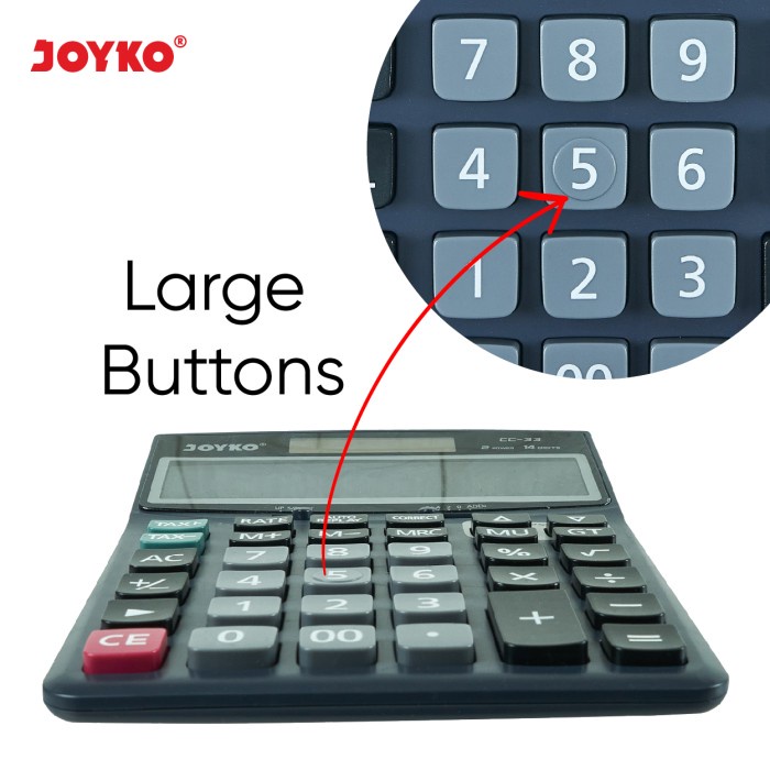 

CALCULATOR / KALKULATOR JOYKO CC-33 / 14 DIGITS / CHECK CORRECT ORIGINAL TERBARU