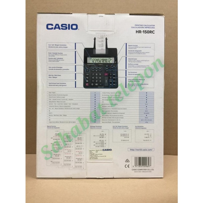 

KALKULATOR REPRINT & CHECK CASIO HR-150RC ORIGINAL TERBARU
