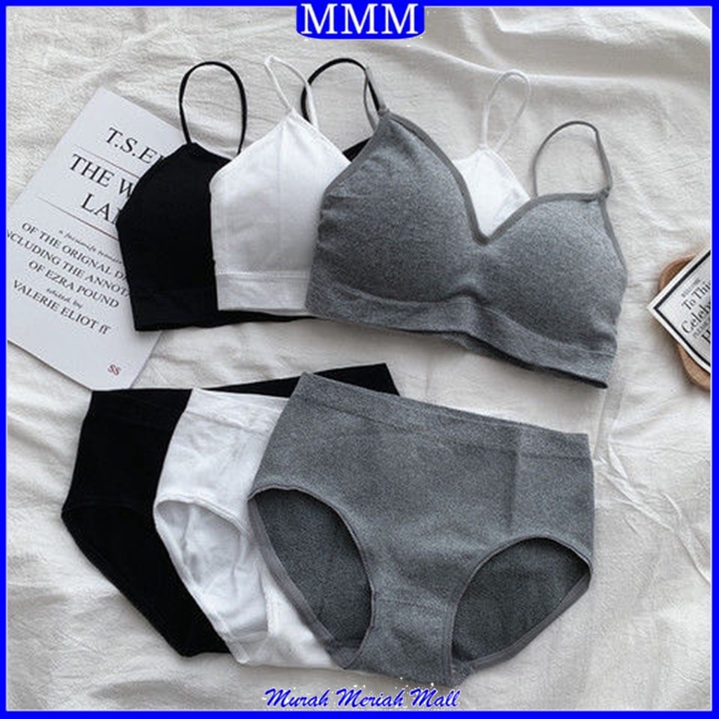 MMM Bra Set Wanita One Set Tanktop 6660 BH Celana Dalam Push Up Wanita Tanpa Kawat Elastis Pakaian D