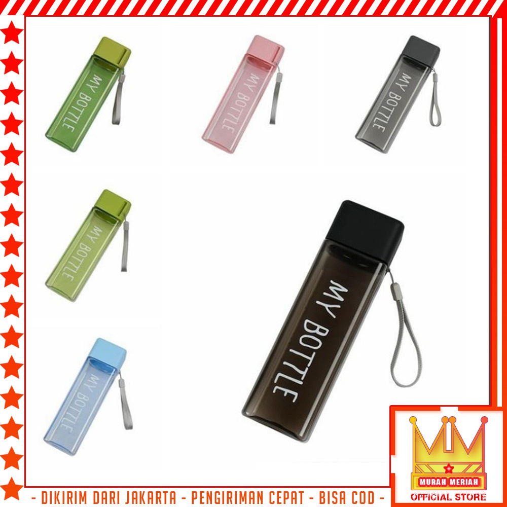 MMM MY BOTTLE PERSEGI 500ML TRANSPARAN DAN DOFF MY BOTOL PETAK   BOTOL MINUMAN