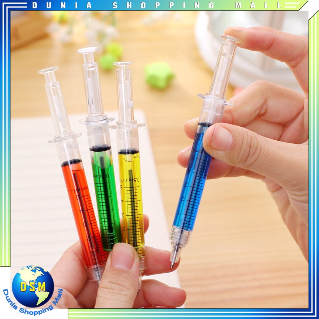 

DSM Pulpen Jarum Suntik Lucu Korean Syringe Ballpoint Pen Souvenir Aesthetic Fancy Pena Alat Tulis Anak Sekolah Murah