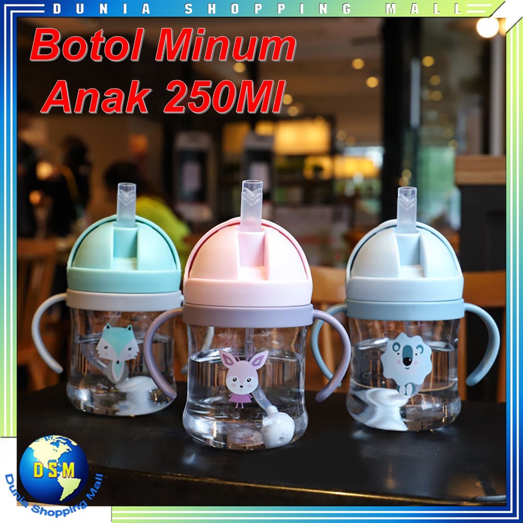 Best Seller Dsm Botol Minum Anak Viral 280Ml Botol Air Minum Anak Bayi Karakter Hewan Gelas Anak
