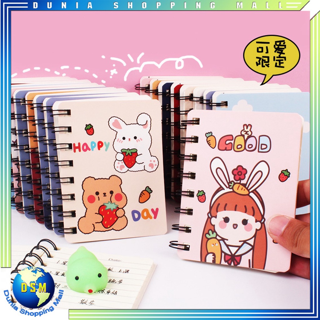 

DSM Notebook Ring Motif Kartun Buku Catatan Memo Spiral Buku Tulis Mini Binder Karakter Murah