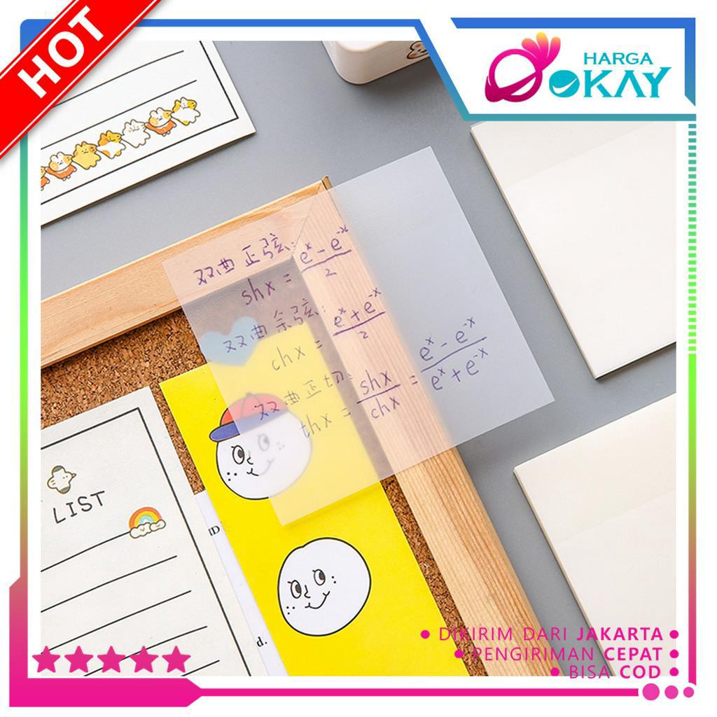 

HO Kertas Tempel Transparan 50 Lembar Label Stickers Tahan air dan halus Kertas Memo Kecil Tempel Anti Air Untuk Sekolah