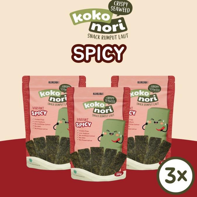 

NEW PRODUK 3PCS KOKO NORI CRISPY SEAWEED - SPICY (SNACK RUMPUT LAUT BY KOKOBI) !!!!!