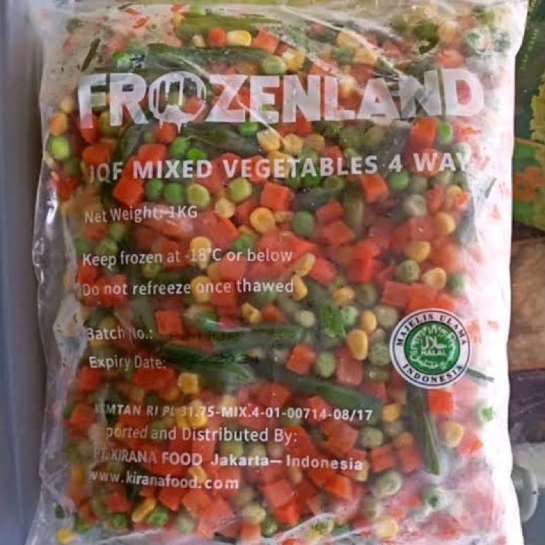 

Ready mix vegetable 4 way & 3 way 1kg dan jagung pipil 1kg