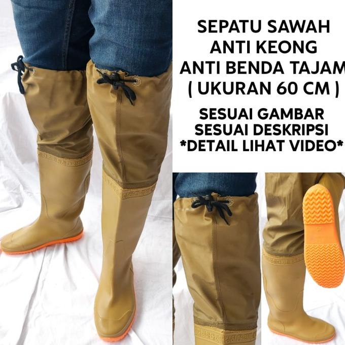 Sepatu Boot Sawah Karet Anti Keong Panjang 60cm