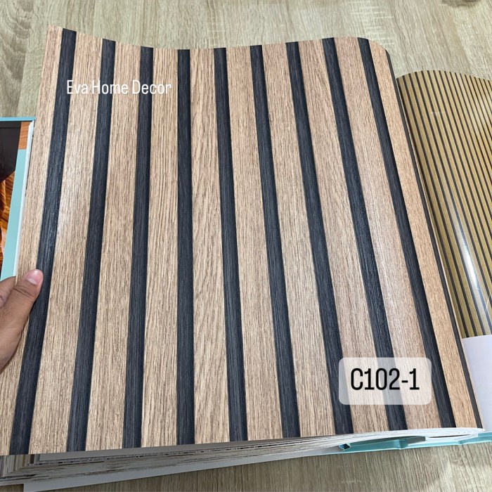 Promo Wallpaper Premium Vinyl Dinding Motif Kayu Silver Abu Coklat Aesthetic