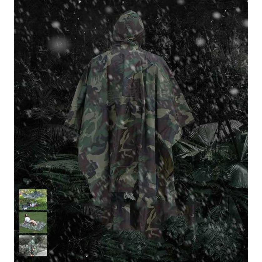 Jas Hujan Ponco Motif Loreng Tentara